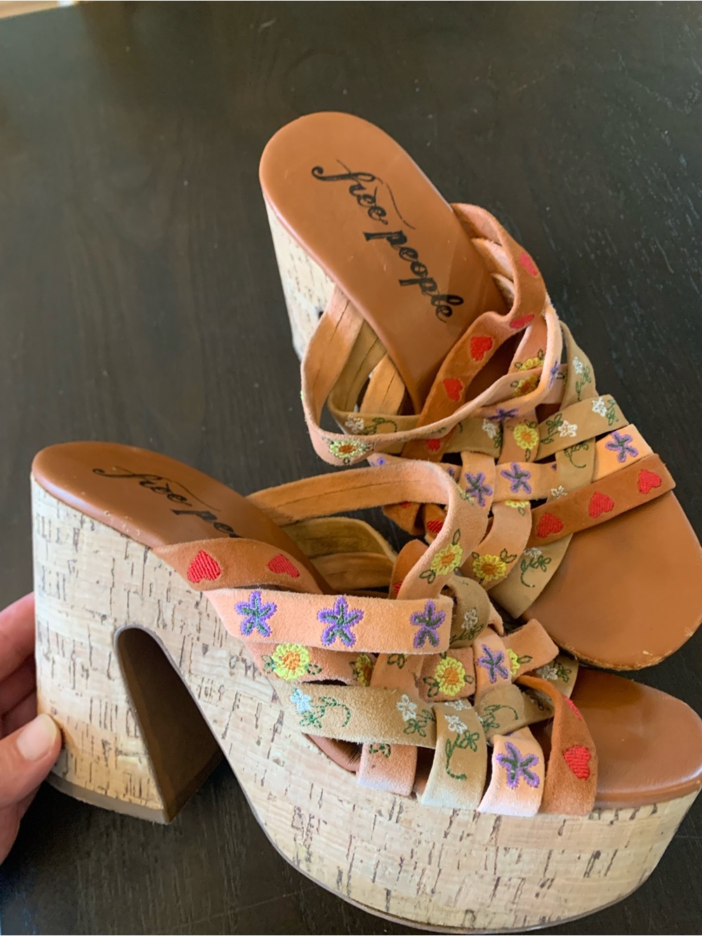 Free People Lisbon Platform Mules Retro 70’s 90’s Size 39